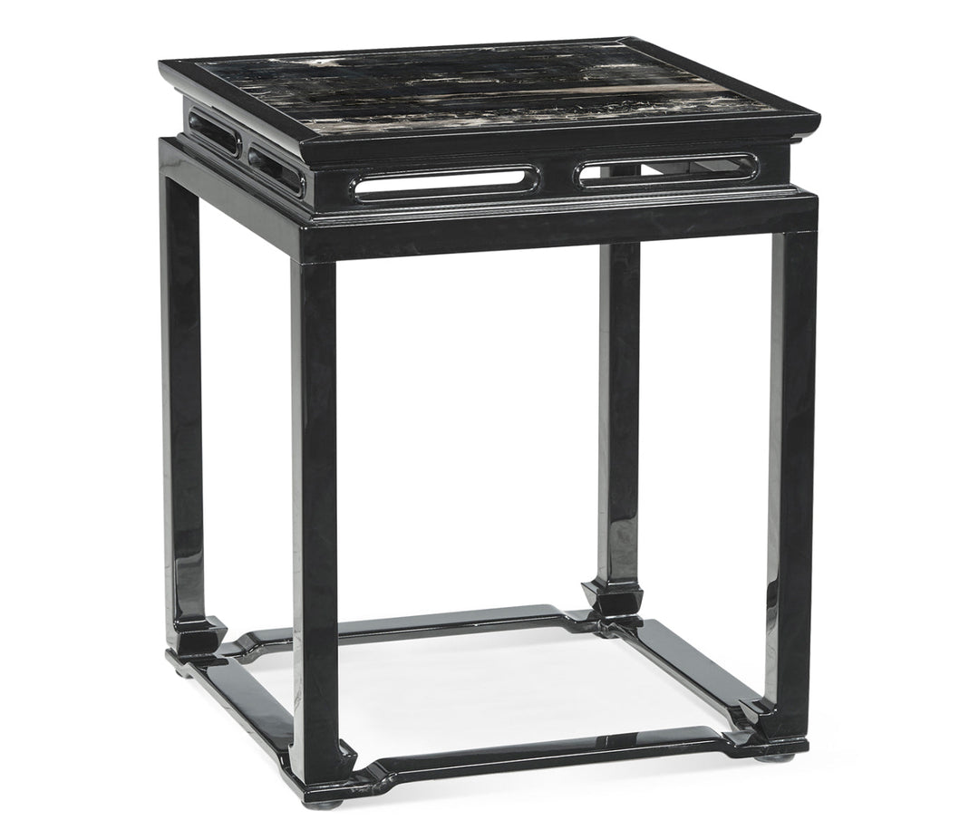 JC Modern - Fusion Collection - Fusion Smoky Black End Table with Marble Top