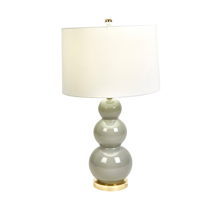 CERAMIC 29" TRIPLE GOURD TABLELAMP, GRAY