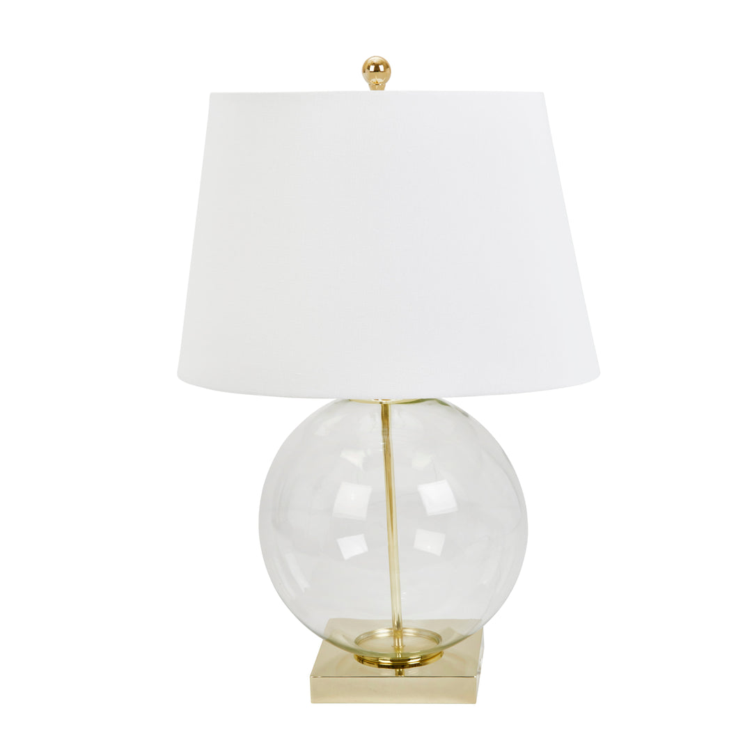 CLEAR GLASS CIRCLE TABLE LAMP27", CLEAR