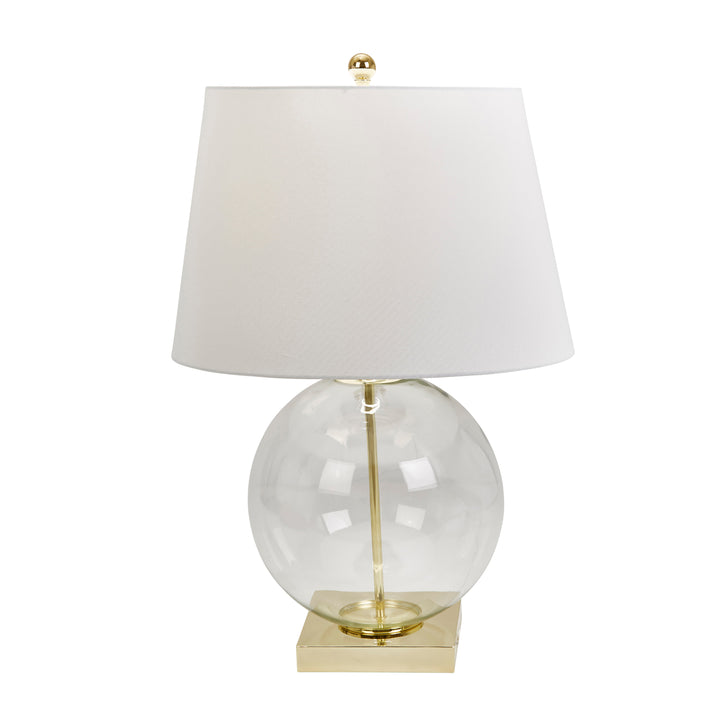 CLEAR GLASS CIRCLE TABLE LAMP27", CLEAR