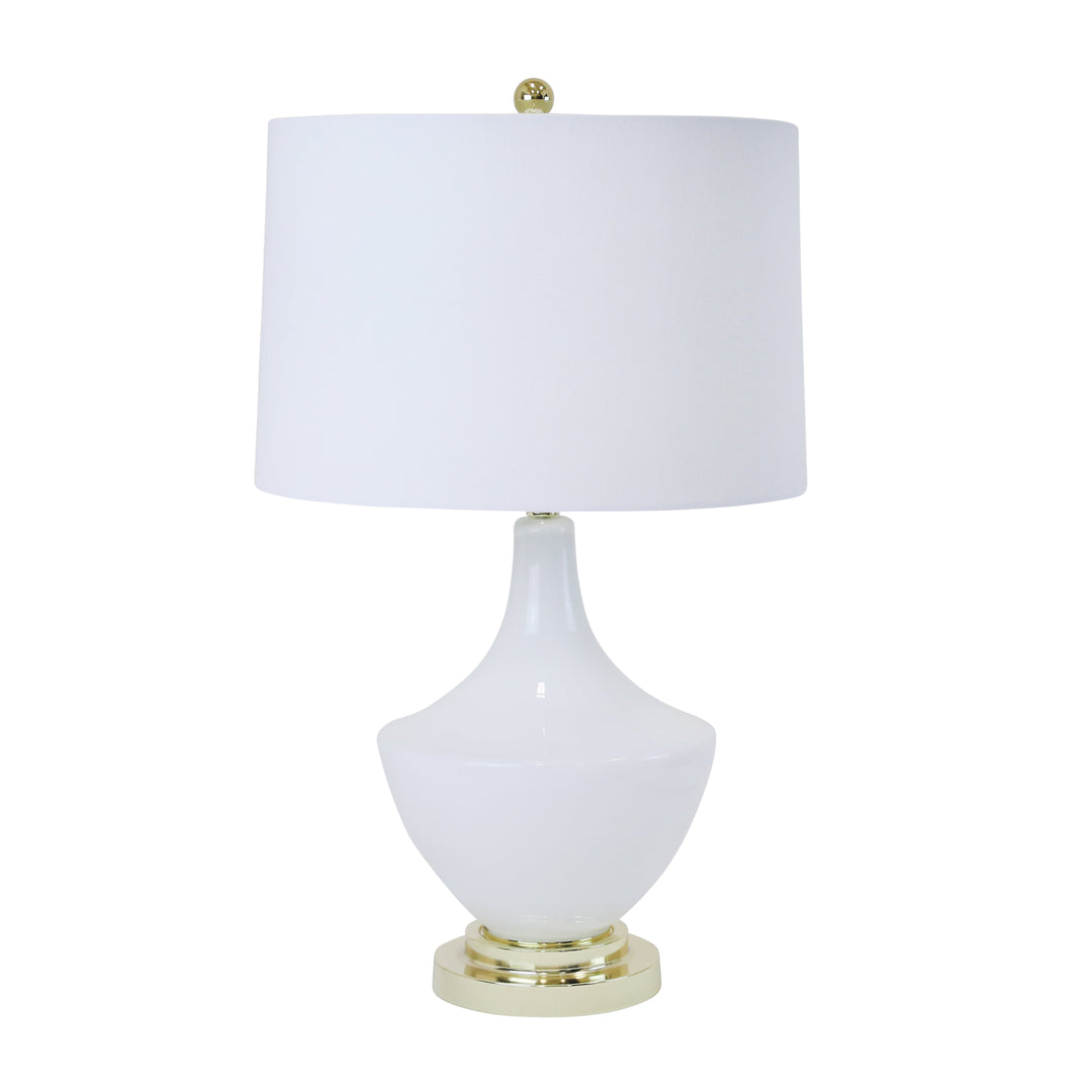 GLASS GENIE TABLE LAMP 28", WHITE