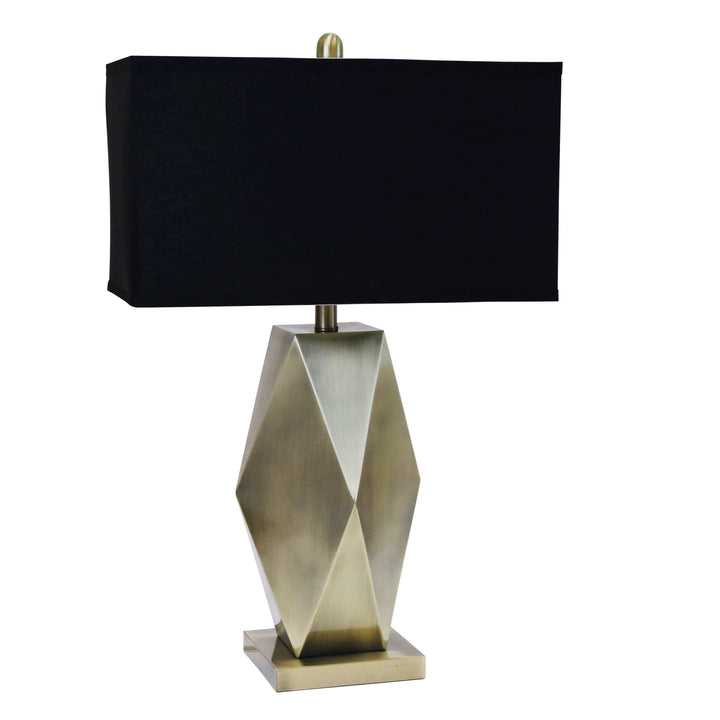 METAL 28" MULTI-FACETED TABLE LAMP, BRONZE