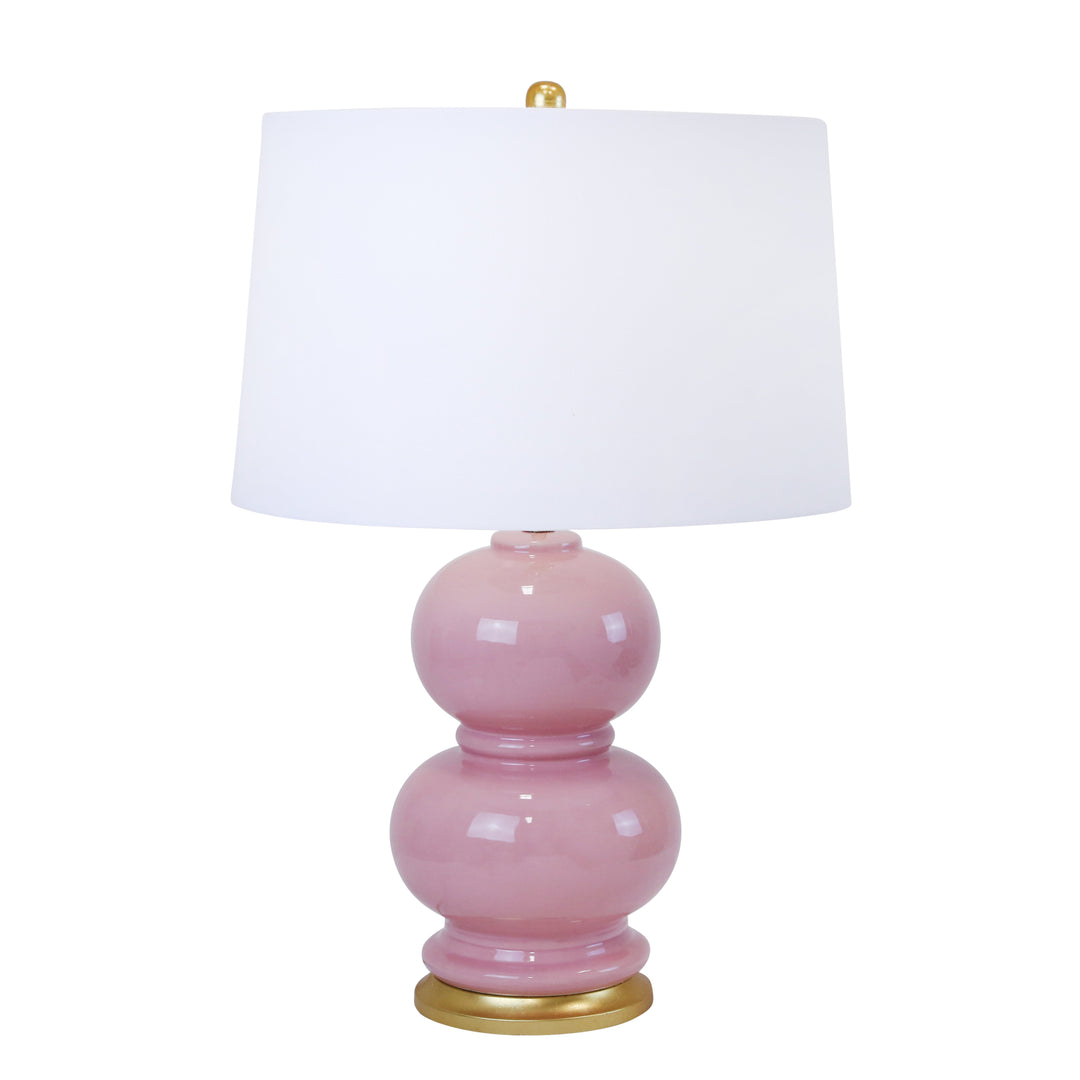 CERAMIC 27" DOUBLE GOURD TABLELAMP, PINK