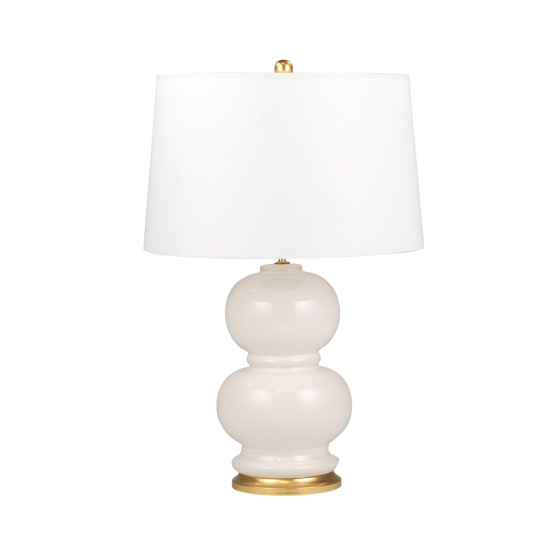 CERAMIC 27" DOUBLE GOURD TABLELAMP, CREAM