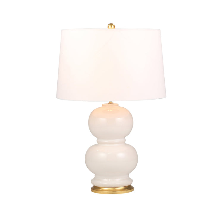 CERAMIC 27" DOUBLE GOURD TABLELAMP, CREAM