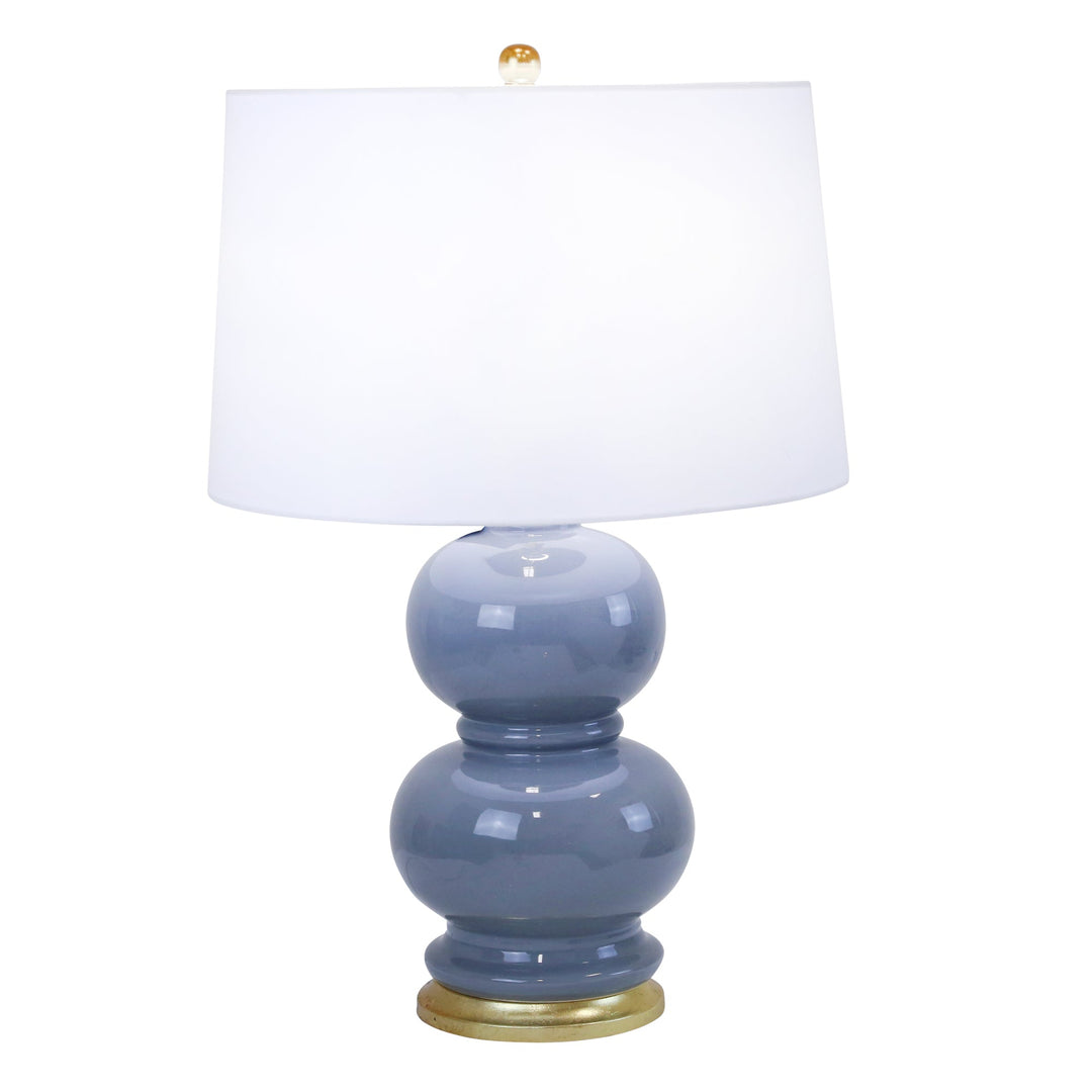 CERAMIC 27" DOUBLE GOURD TABLELAMP, GRAY