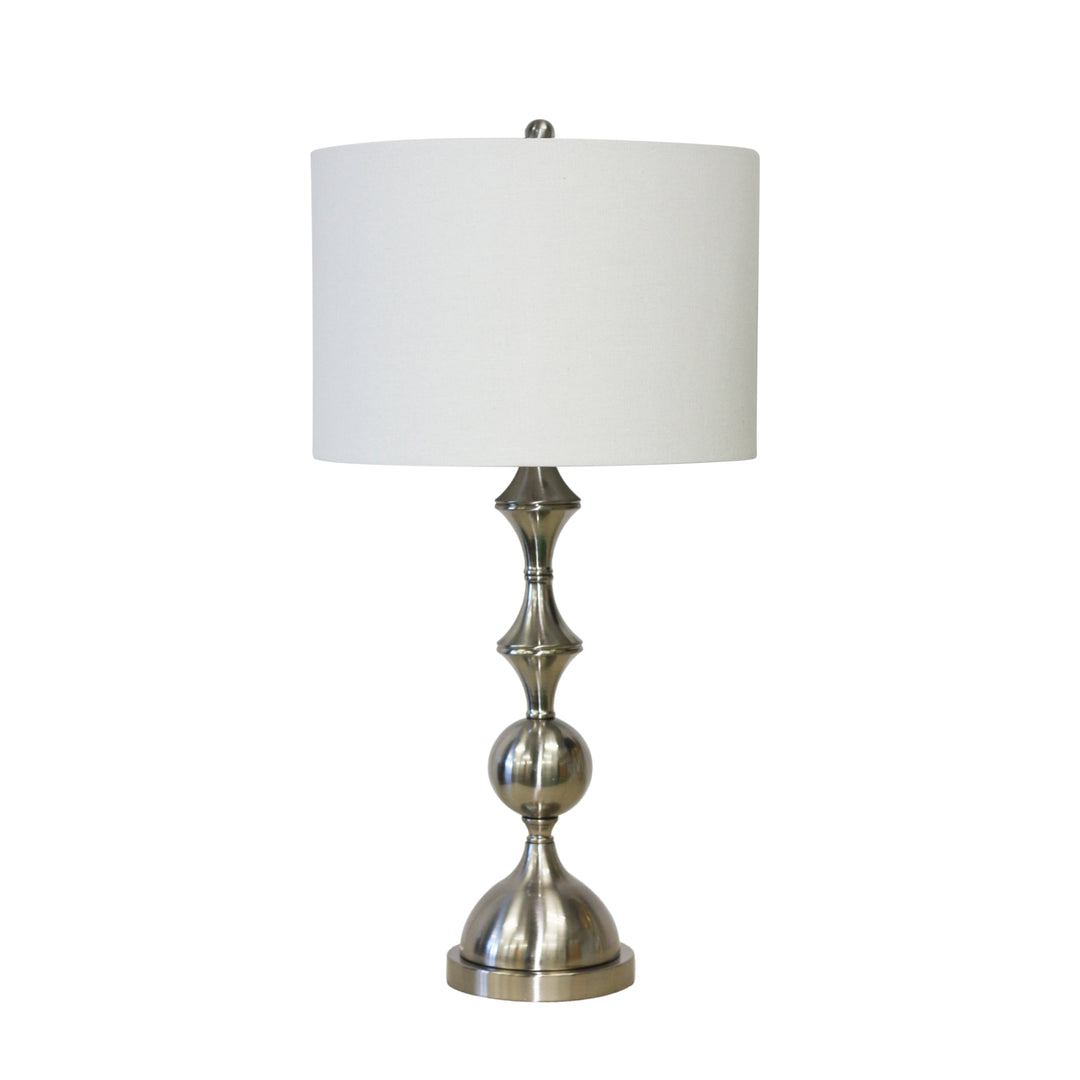 METAL 32" STACKED TABLE LAMP,SILVER