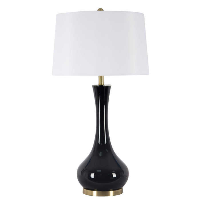 GLASS 34" TEARDROP TABLE LAMP,BLACK