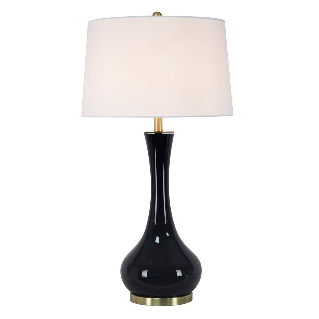 GLASS 34" TEARDROP TABLE LAMP,BLACK