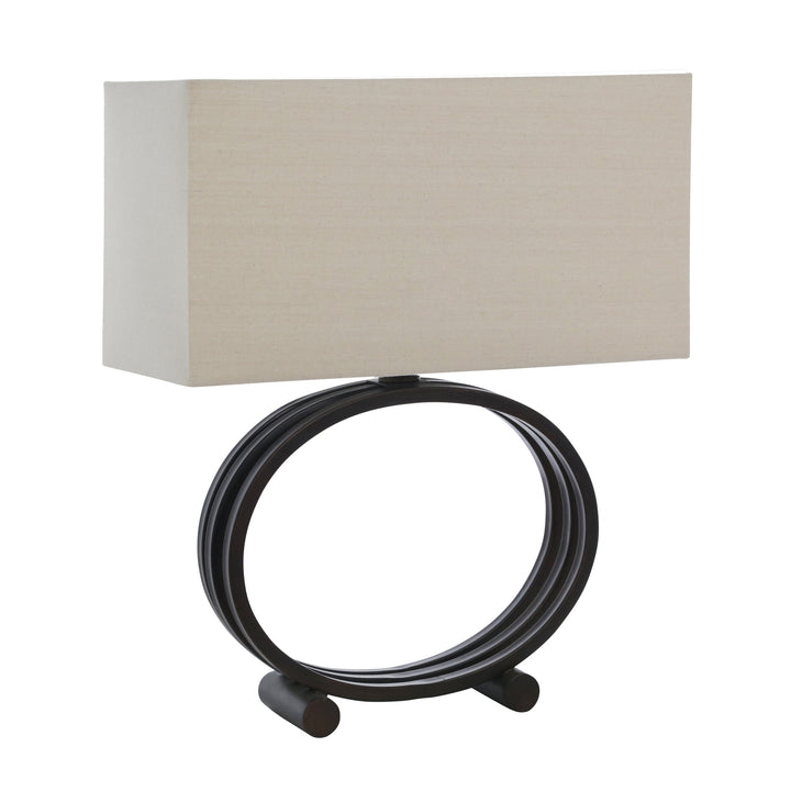 METAL 25" CIRCLE TABLE LAMP, BRONZE