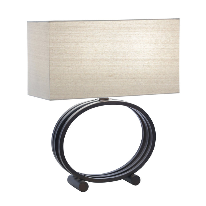 METAL 25" CIRCLE TABLE LAMP, BRONZE