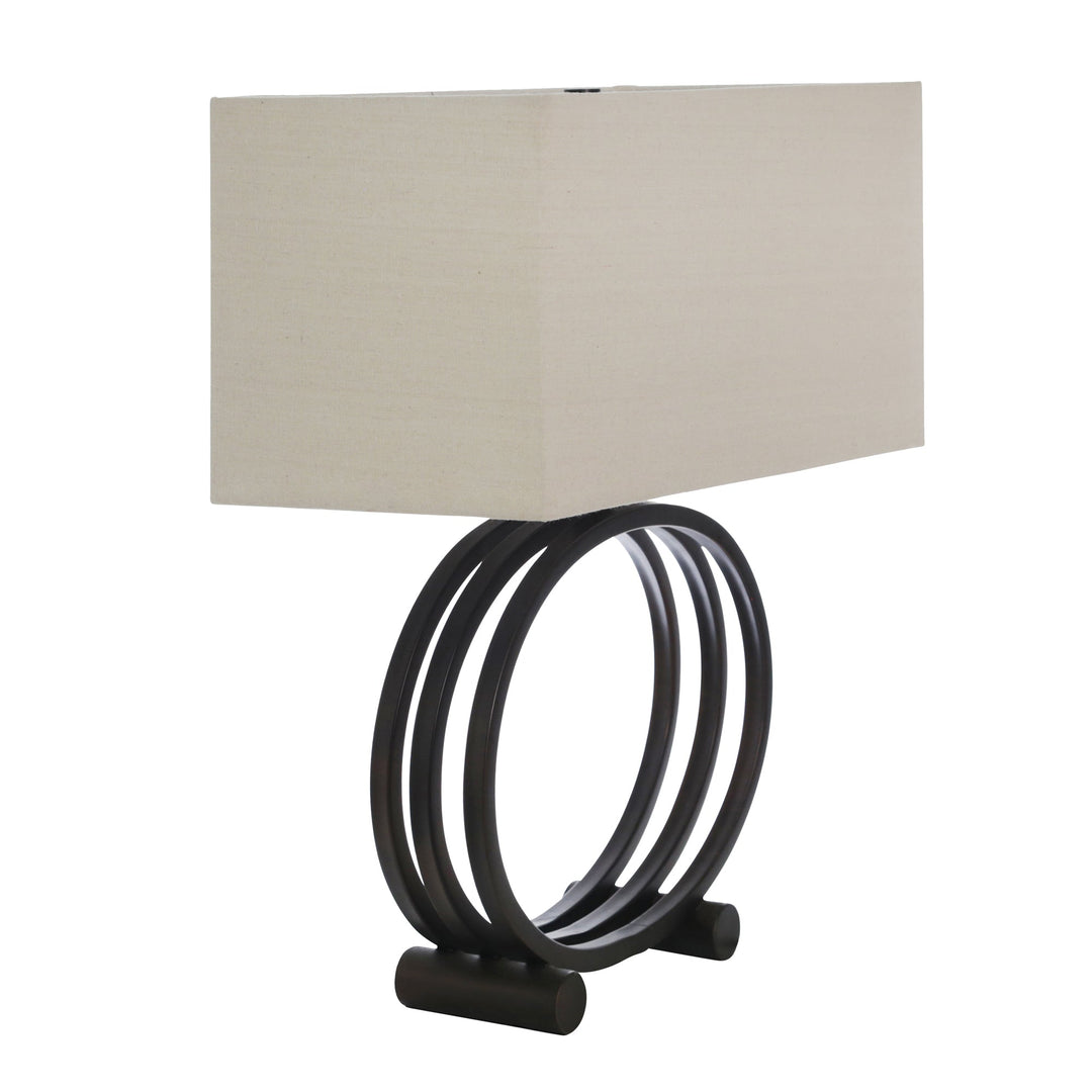 METAL 25" CIRCLE TABLE LAMP, BRONZE