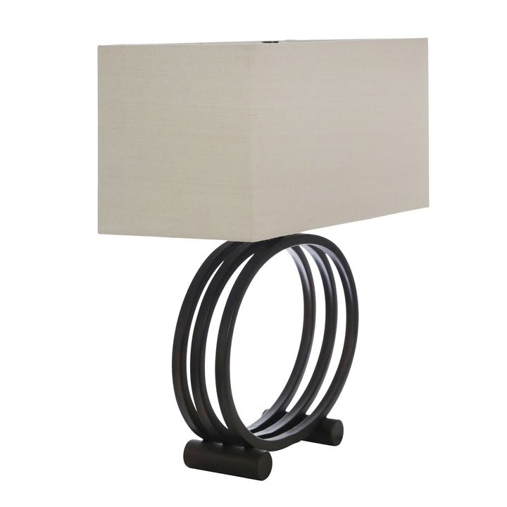 METAL 25" CIRCLE TABLE LAMP, BRONZE