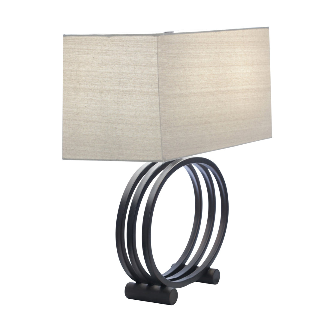 METAL 25" CIRCLE TABLE LAMP, BRONZE