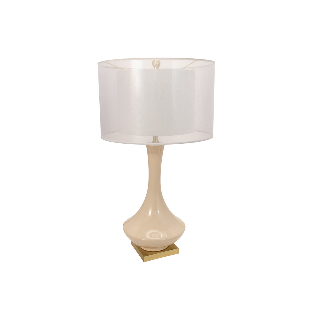 CERAMIC 32" BOTTLE TABLE LAMPWITH DOUBLE