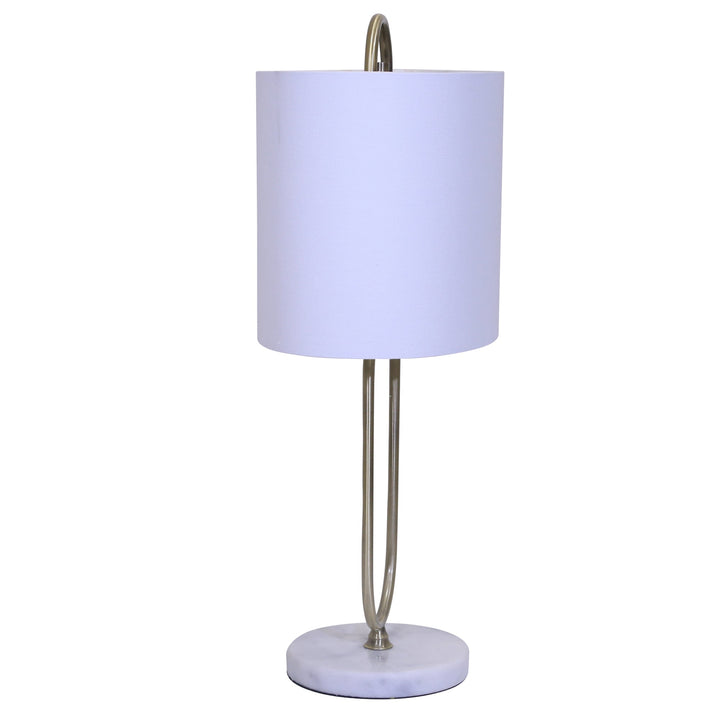 METAL 26" PAPER CLIP TABLE LAMP ON MARBLE BASE, GO