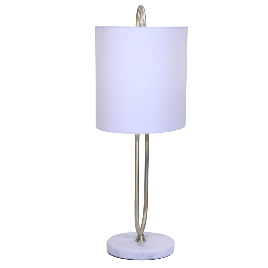 METAL 26" PAPER CLIP TABLE LAMP ON MARBLE BASE, GO