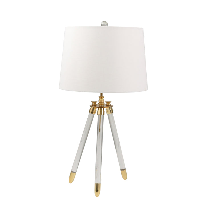 ACRYLIC 29" TRIPOD TABLE LAMP,GOLD