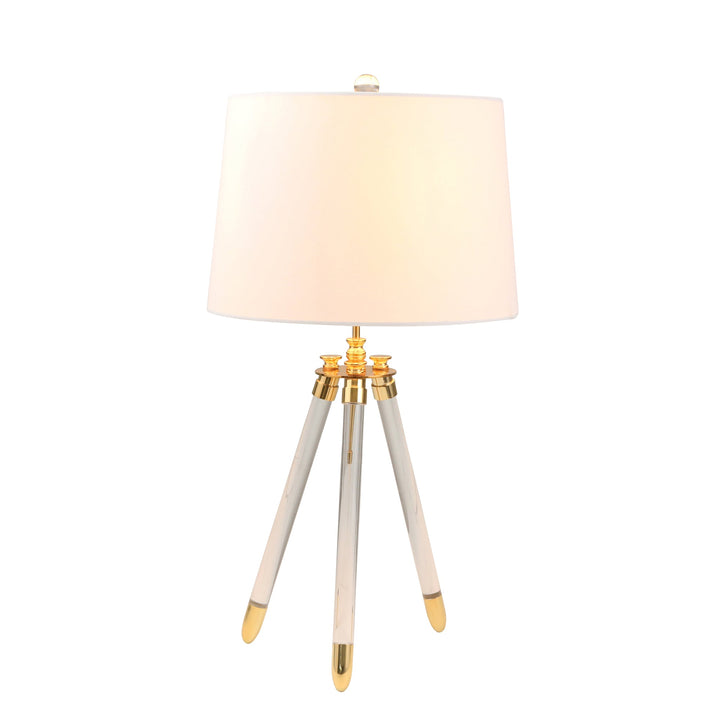 ACRYLIC 29" TRIPOD TABLE LAMP,GOLD