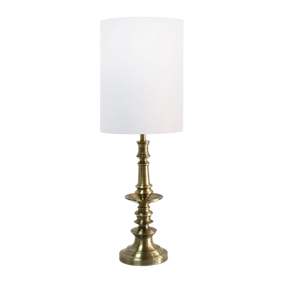 METAL 40" TURNED BASE TABLE LAMP, GOLD