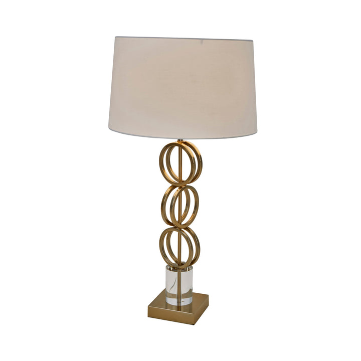 STAINLESS STEEL 31" GEOMTETRICRINGS TABLE LAMP,