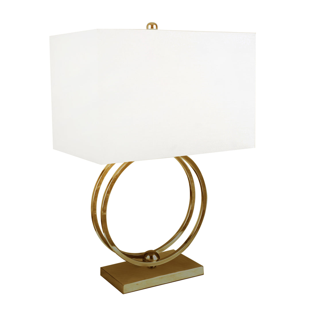 METAL 28" DOUBLE CIRCLE TABLELAMP, GOLD