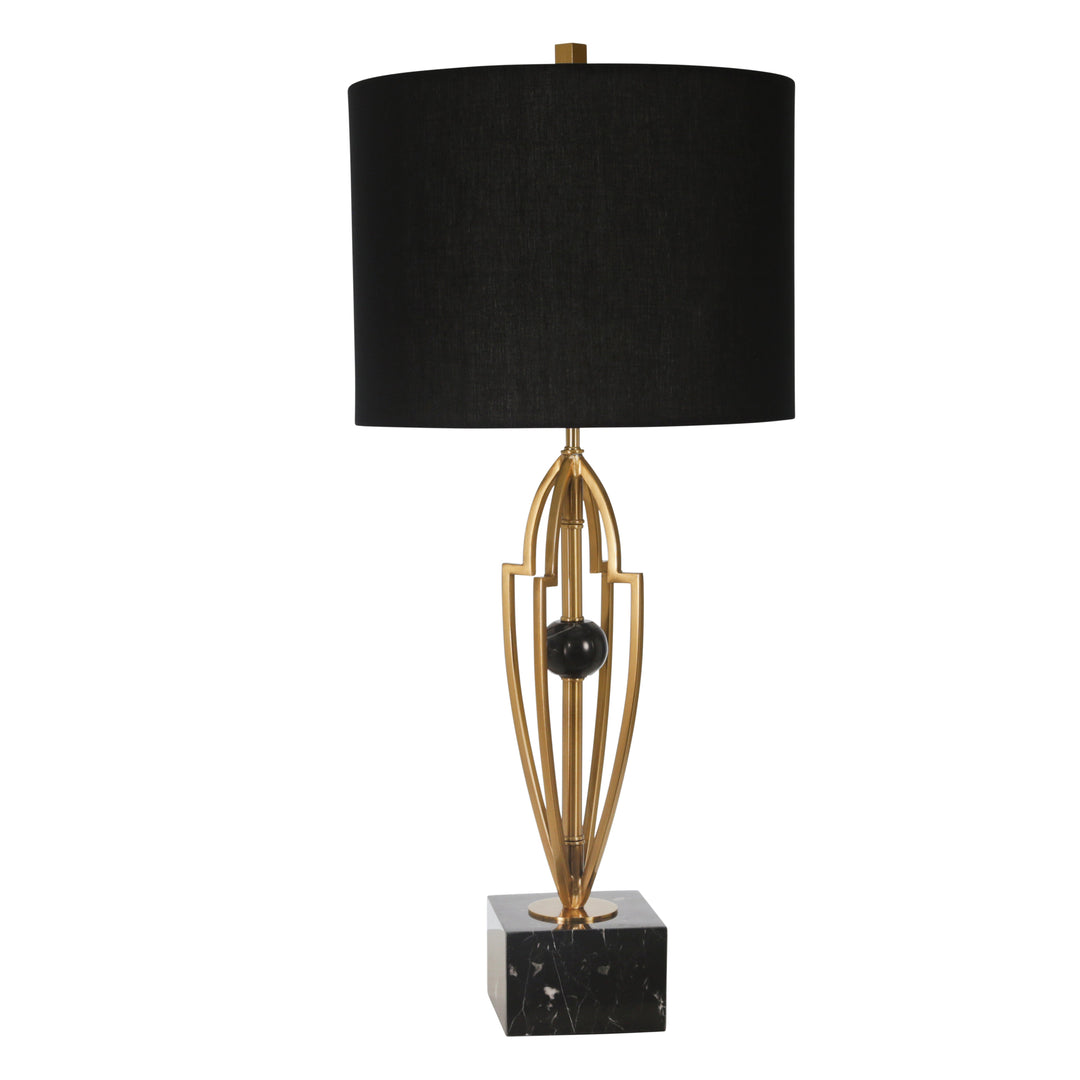 METAL 31.5" TABLE LAMP WITH BLACK MARBLE BASE, GOL