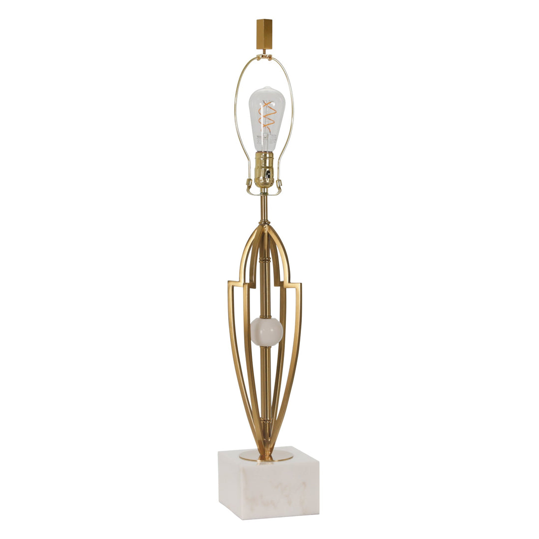 METAL 33.5" TABLE LAMP WITH WHITE MARBLE BASE,GOLD