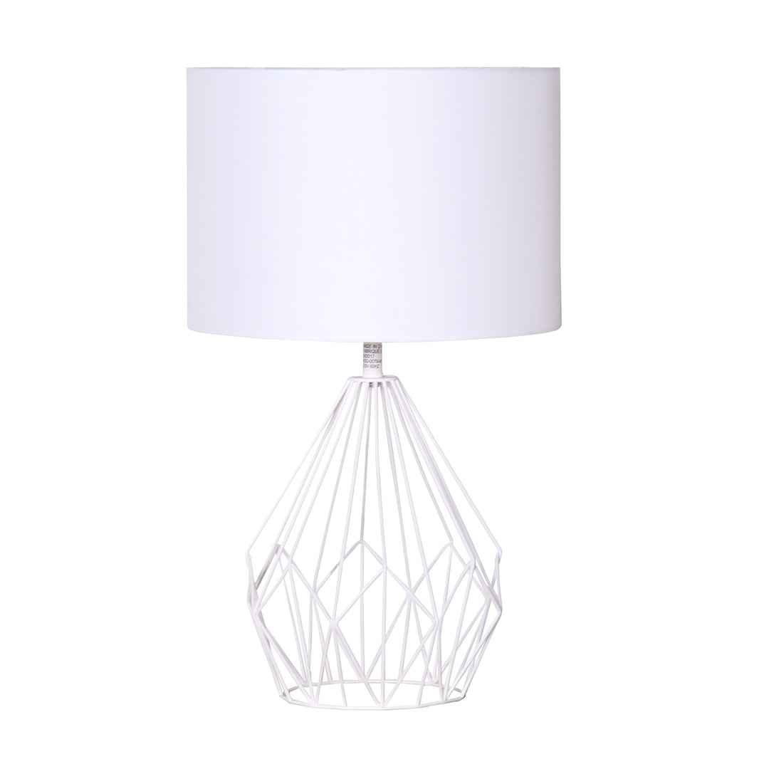 METAL 20" WIRE TABLE LAMP,WHITE