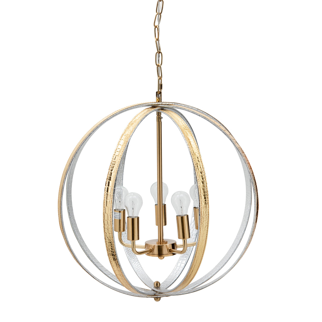 METAL CHANDELIER WITH SILVER LEATHER
4 LIGHTS