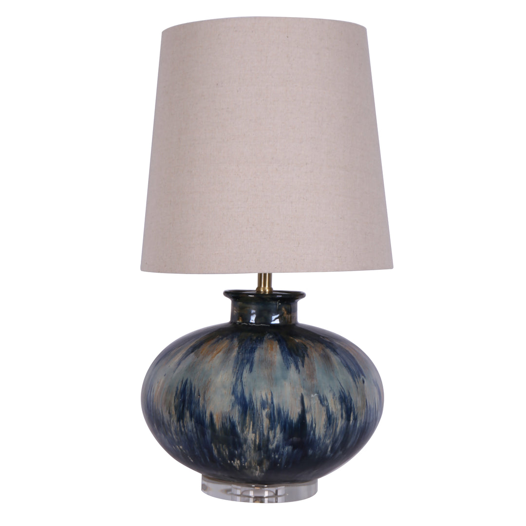 CERAMIC 27" OVAL TABLE LAMP, MULTI