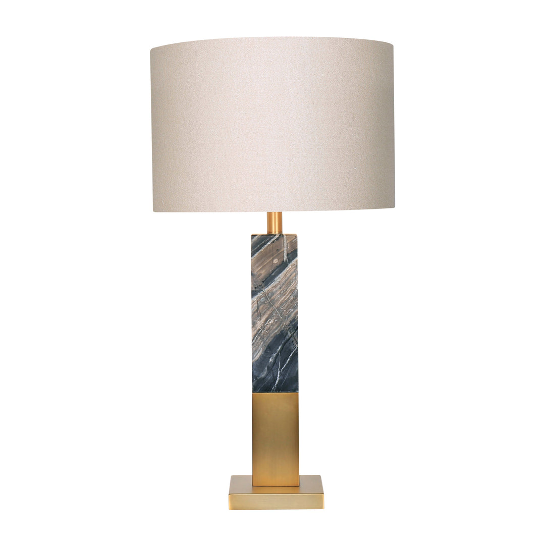 METAL / MARBLE 28" TABLE LAMP, BLUE MIX