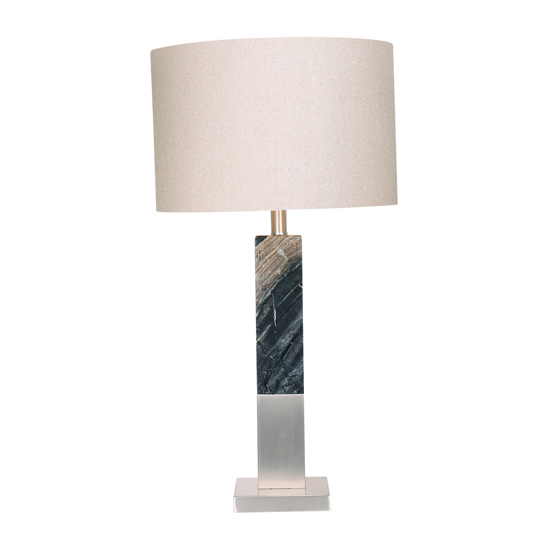 METAL / MARBLE 28" TABLE LAMP, BLACK MIX