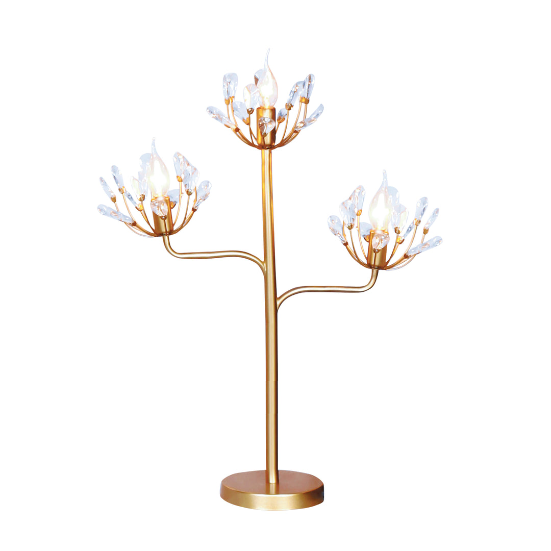 METAL 3 LIGHT TABLE LAMP, GOLD