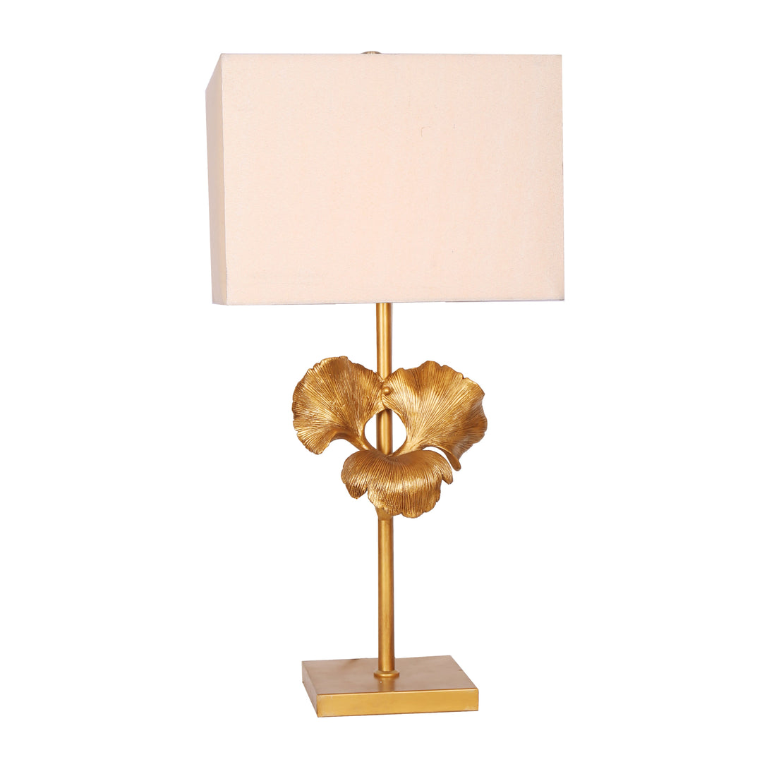 METAL GINKO TABLE LAMP, GOLD