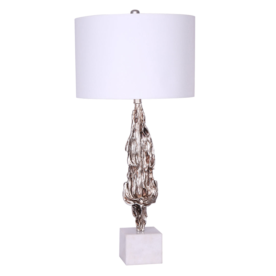 POLYRESIN TABLE LAMP,SILVER