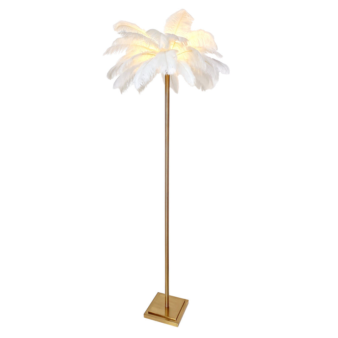 FEATHER 70" FLOOR LAMP, WHITE