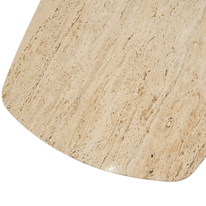 52"catalina Travertine&fluted Wood Coffee Table/kd