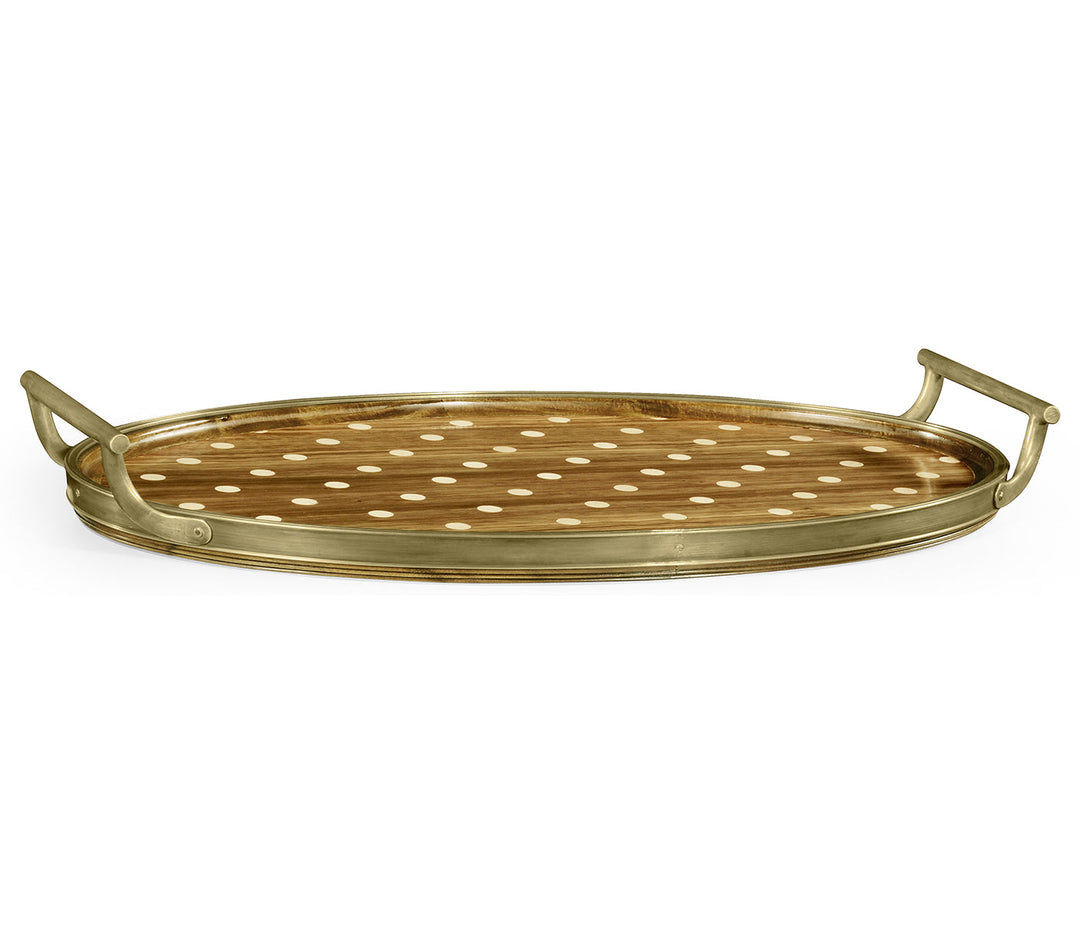 William Yeoward Collected - Urban Cool - Oval Natural Acacia & Polka Dot Tray