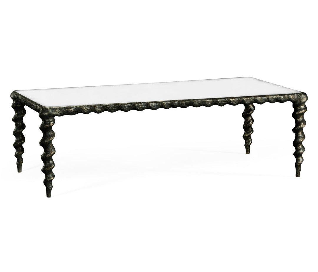 William Yeoward Collected - Urban Cool - Karinta Antique Brass Coffee Table with Antique Mirror Top