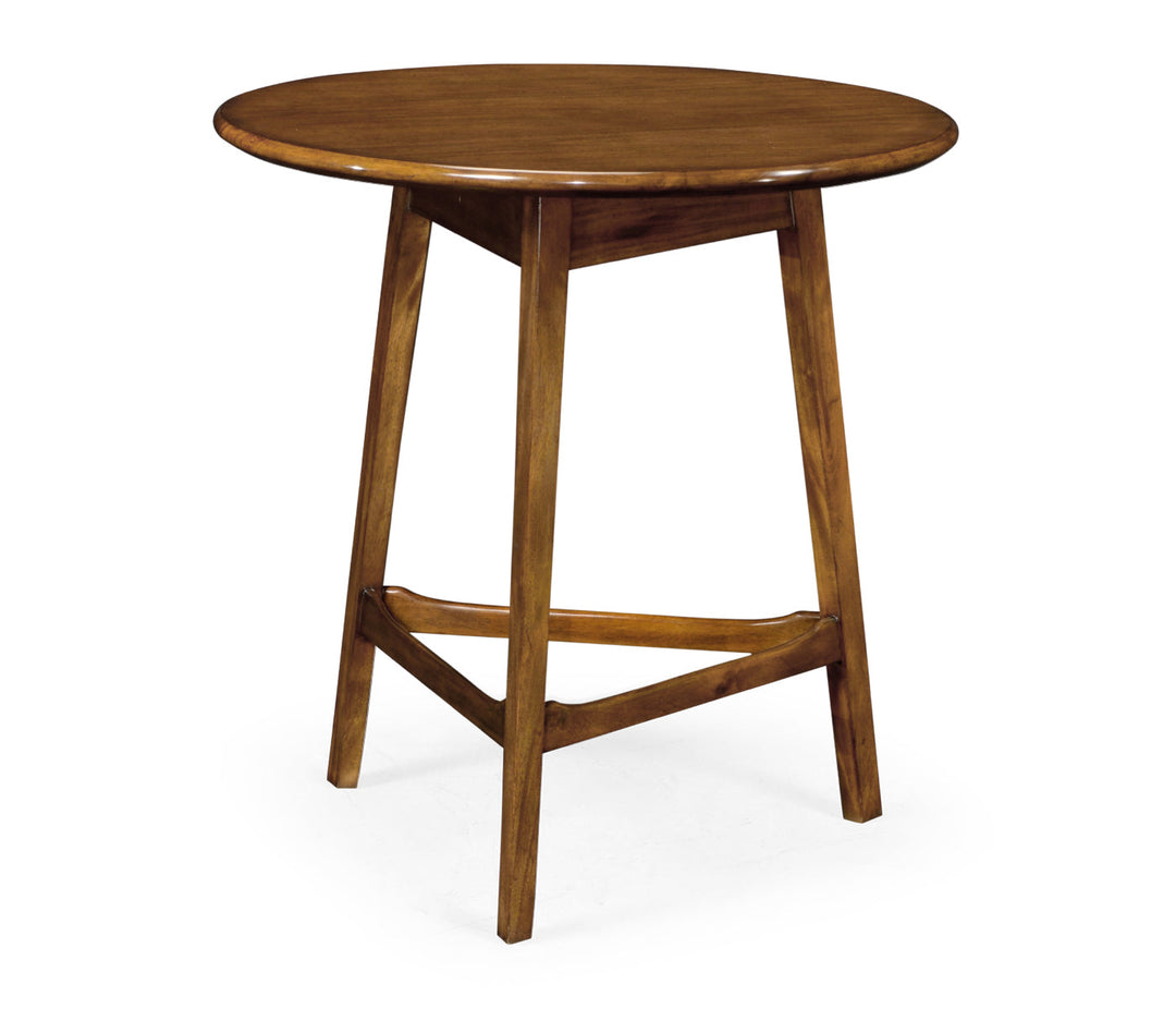 Churchman Collection - Round Honey Walnut Cricket End Table