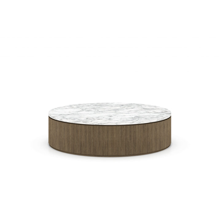 Oak Finish Round Coffee Table (variant color )