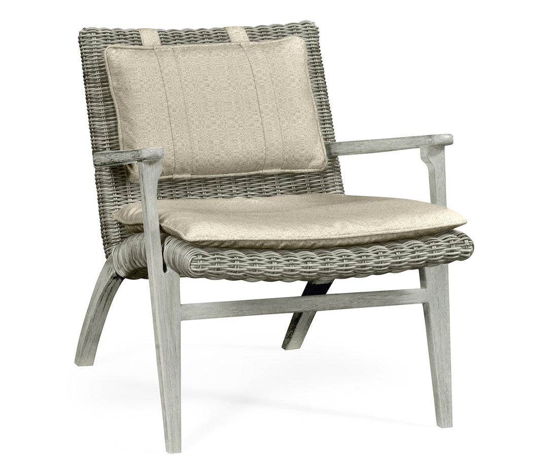 JC Outdoor - Hampton Collection - Hampton Cloudy Grey & Rattan Lounge Chair