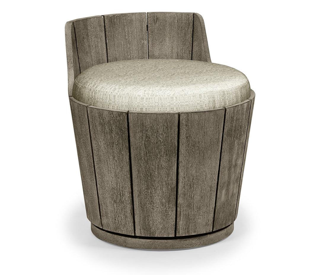 JC Outdoor - Hampton Collection - Swivel Grey Storage Bucket Stool