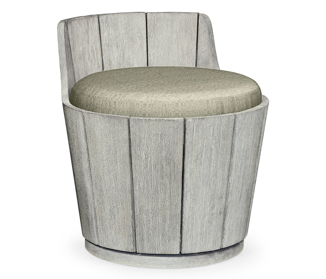 JC Outdoor - Hampton Collection - Swivel Cloudy Grey Storage Bucket Stool