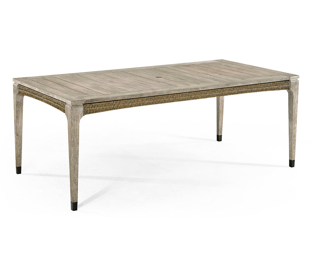 JC Outdoor - Hampton Collection - Rectangular Navajo Sand & Rattan Dining Table