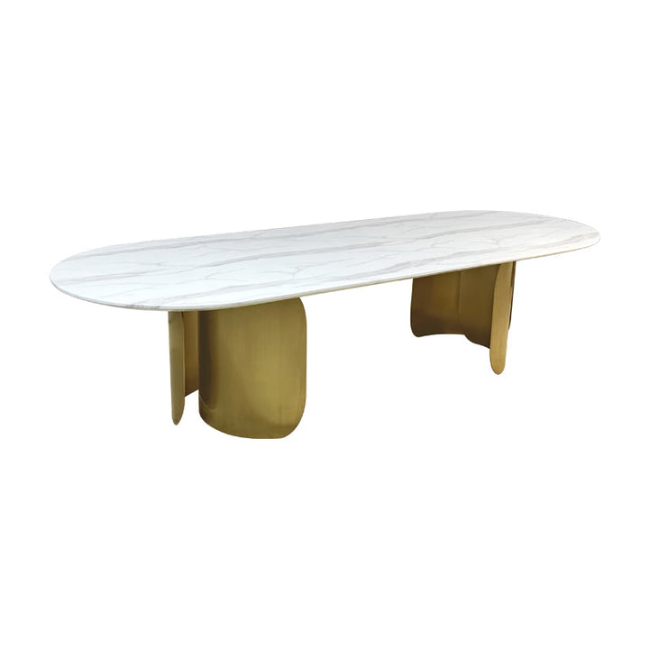 Oval Marble Dining Table -8 Persons