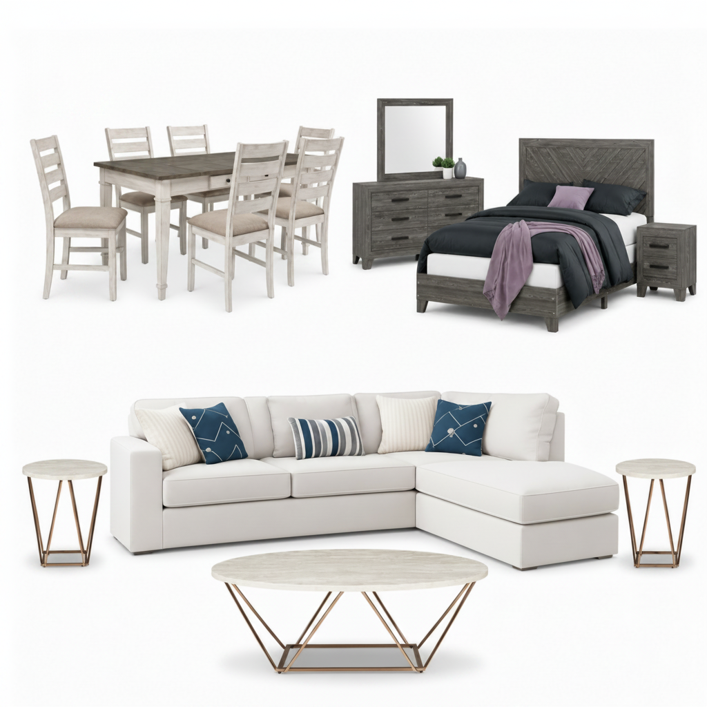 Home in One Collection – Bedroom, Living & Dining Furniture Package 4