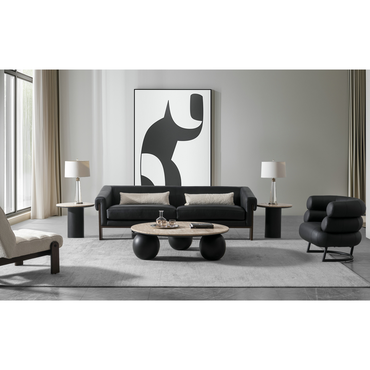 Luxe Living Beige/Black Coffee Table W121