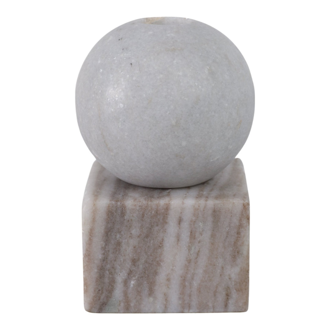 5X3" BALL ON CUBE MARBLE TAPER HOLDER, MULTI